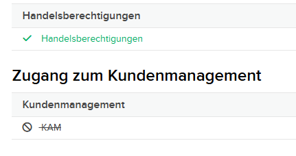 Handelsberechtigungen + KAM im LYNX-Portal
